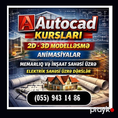 Autocad 2D 3D modelləşdirmə dərsləri — Kompüter kursları