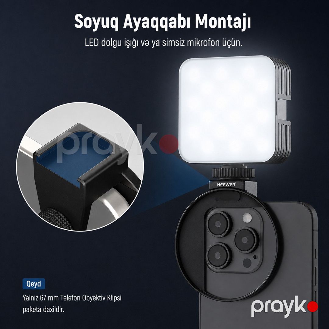 Neewer LA006 67mm telefon filteri adapteri — Smartfonlar, Bakı (3)