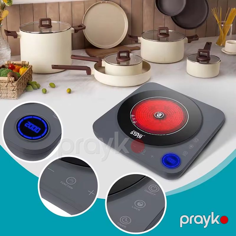 Wınnıng Star ST-9677 Elektrikli Qızdırıcı Portativ Qızdırıcı Yüksək İstiyədavamlı Rəqəmsal Displey Plitə 2000W — Plitələr, Bakı (7)