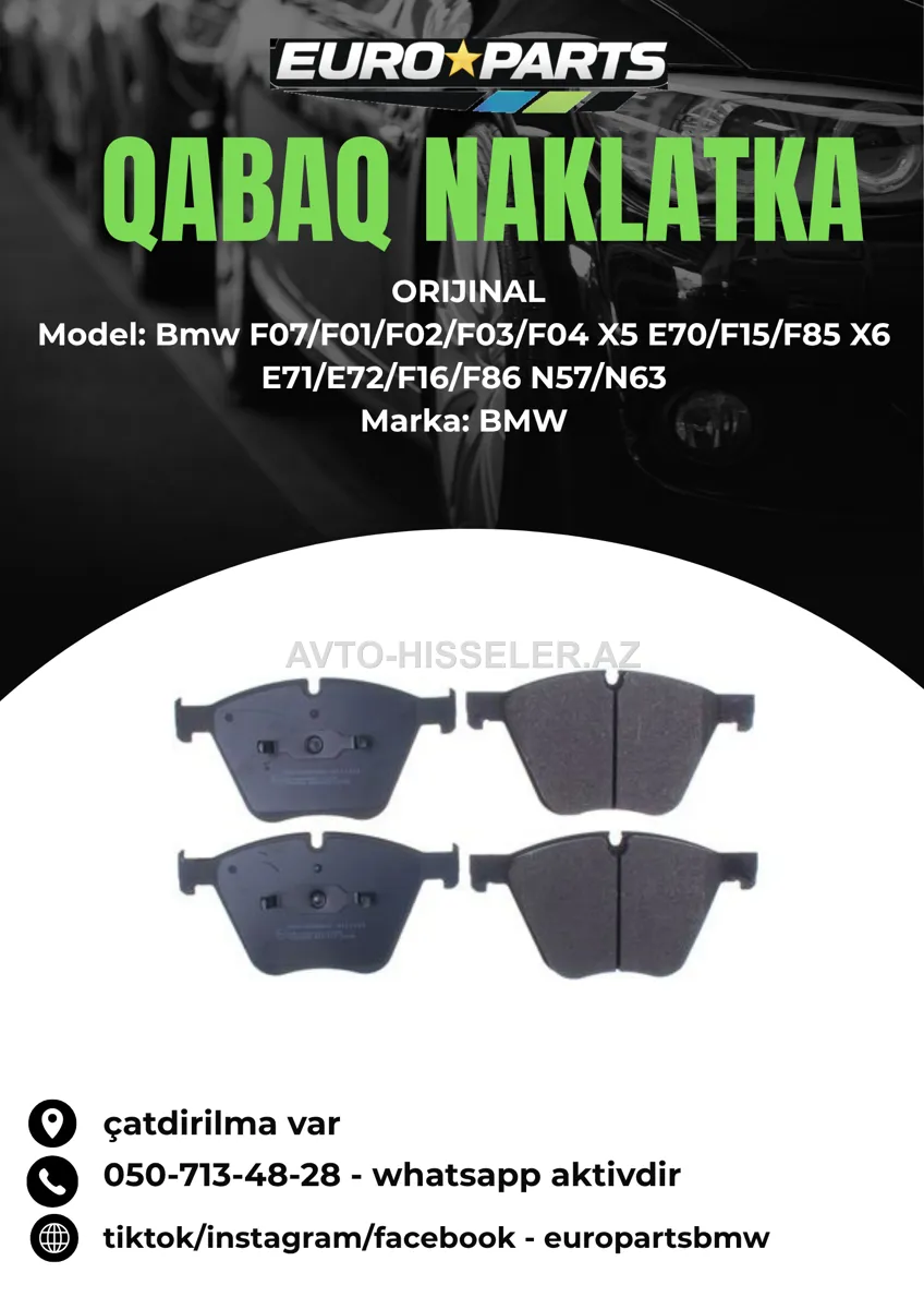 BMW F07/F01/F02/X5/X6 original qabaq naklatka — Bakı
