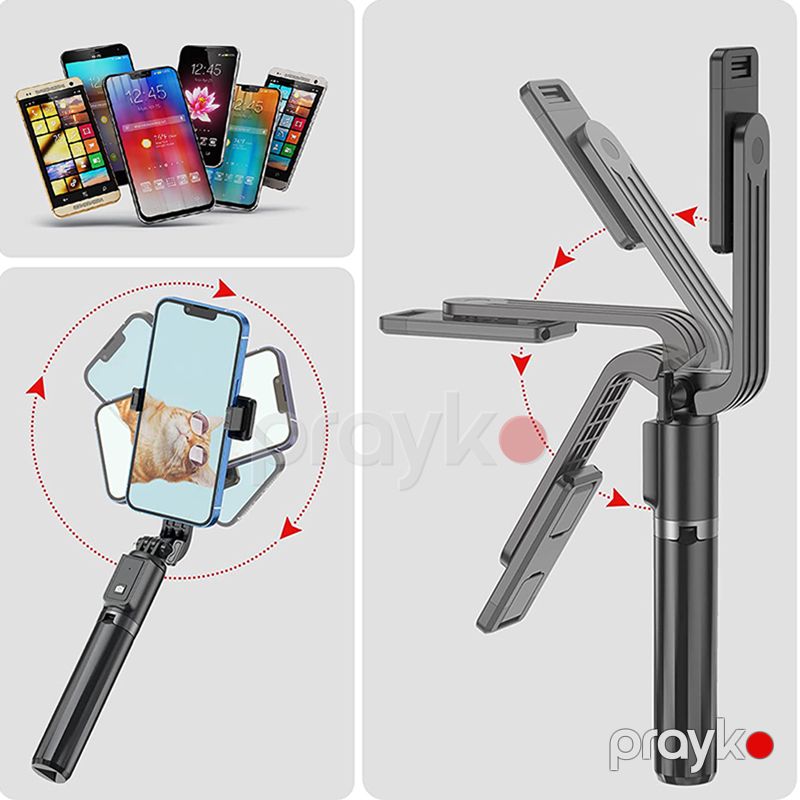 Nımaso NST21J368 Selfie Çubuğu Uzaqdan İdarəetmə ilə Uzaqdan Çəkiliş Selfie Çubuğu 6 Tənzimlənən Səviyyə Smartfon Tutacağı 360 — İdman, hobi, istirahət, Bakı (3)