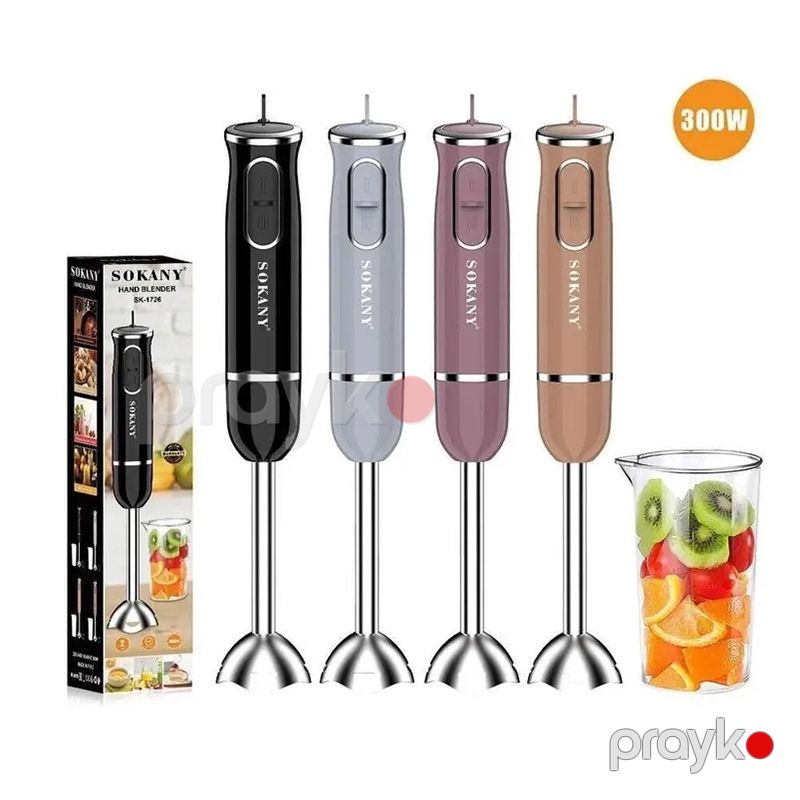 Sokany SK-1726 Çoxfunksiyalı Əl Blenderi Funksional 2 Sürətli Mətbəx Blenderi 300W — Blenderlər, xırdalayanlar və mikserlər, Bakı (2)