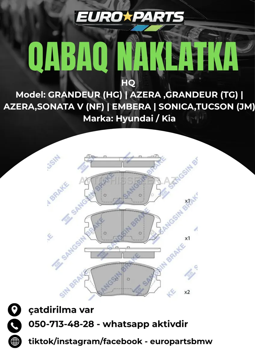 Hyundai Grandeur, Sonata və Tucson üçün HQ Qabaq Naklatka — Bakı