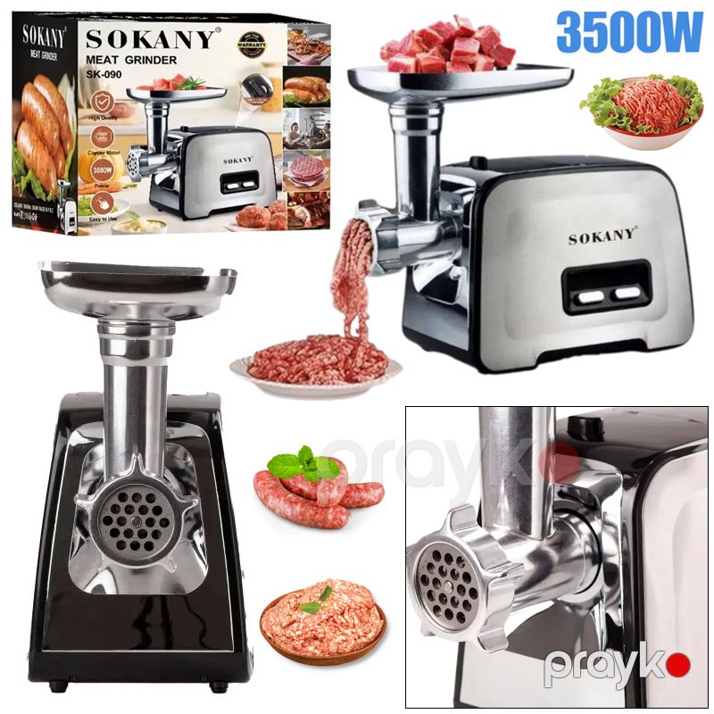 Sokany SK-090 Paslanmayan Polad Elektrikli Ətçəkən 3500W güclü ət çəkən maşın — Digər mətbəx texnikası, Bakı (2)