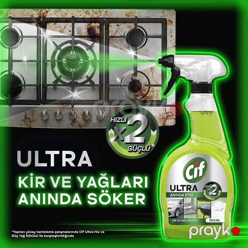 Cif Ultra Anında Etki Kir ve Yağ Çözücü 1025 ml Avtomobil Ev Təmizliyi Üçün Yağ Çözücü Cif Ultra Sprey Təmizlik Sıvı Sprey Limon — Mallar, Bakı (3)