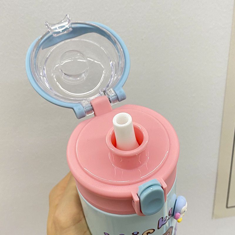 Uşaqlar üçün Termos 480ml 304 Paslanmayan Polad Termos 2D Karikatur Sticker ilə 4-5 saat — Termos və termoş, Bakı (3)