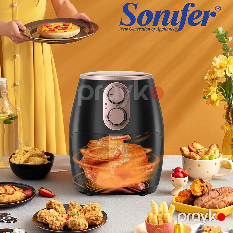 Yüksək Keyfiyyətə Malik Sonifer Elektrili Hava Fritözü 1500W Gücündə 200C Temperatur Diapazonu 3.6L Mexaniki Taymer — Digər mətbəx texnikası, Bakı (5)