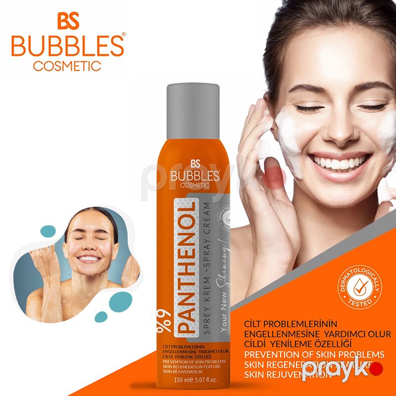 Bs Bubbles Cosmetic Panthenol Sprey Krem 150ml Bütün Dəri Tipləri Üçün Ağardıcı Effektli Panthenol Spray — Gözəllik və səhiyyə, Bakı (4)