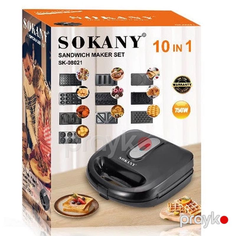 Sokany 08021 - Toster, Sendviç Maşını 10-u 1-də Yapışmayan Sendviç Maşını Ev Sendviç Avadanlığı — Toster və vaflyasıcı, Bakı (6)