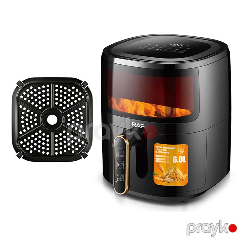 Çoxfunksiyalı RAF Peşəkar Hava Fritözü 6L Böyük Tutuma Malik Tənzimlənməsi Asan LED Displey 1500W Termostat Nəzarəti — Digər mətbəx texnikası, Bakı (5)