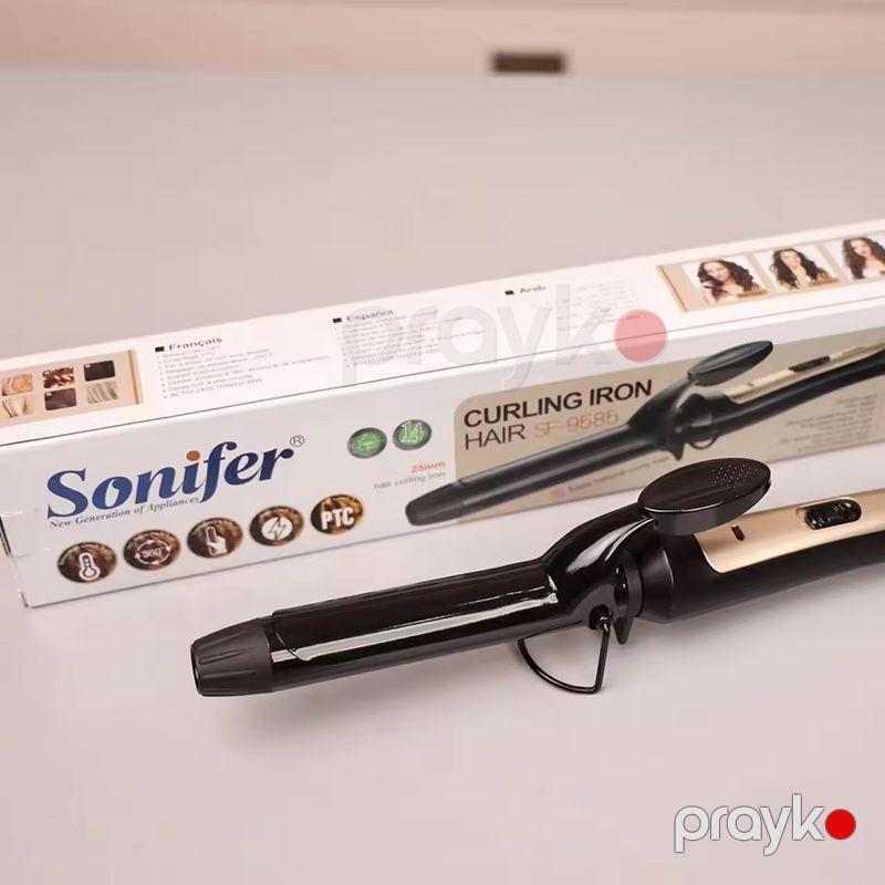 Sonifer SF-9585 Peşəkar Elektrikli Saç Burma Feni Qıvrım Saçlar Üçün Buruq Ütü Feni Maşa — Fən, Bakı (6)
