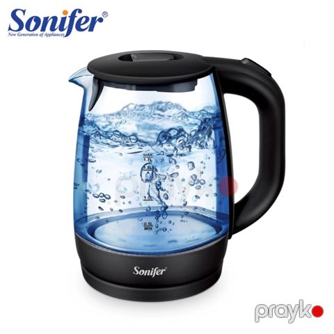 Sonifer SF-2079 - Elektrikli Çaydan Güclü Simsiz LED İşıqlı 1.7 Litr Şüşə Elektrikli Çaydan — Bakı