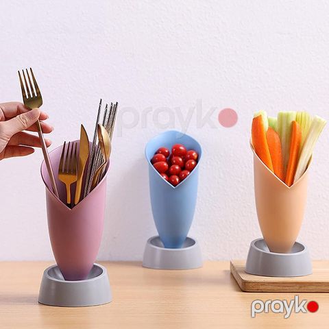 Mətbəx Üçün Çəngəl Bıçaq Saxlama Qabı Çoxfistifadəli Mətbəx Aləti Plastik Rengli Saksı Gül Qabı — Bakı