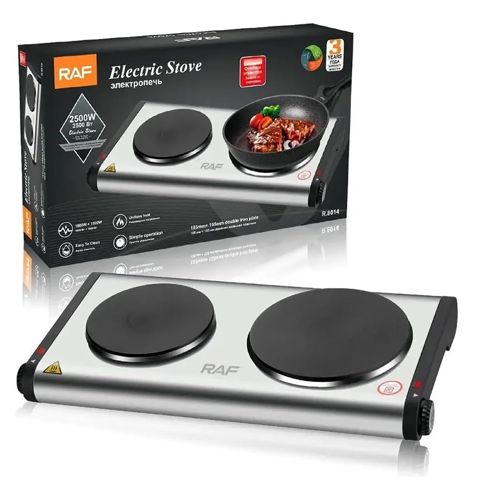 Elektrik plitə RAF Elektrikli Soba İki Ocaqlı Elektrikli Qida Qizdırıcı 1000+1500W R.8014 Pilətə 2500 Güc — Bakı