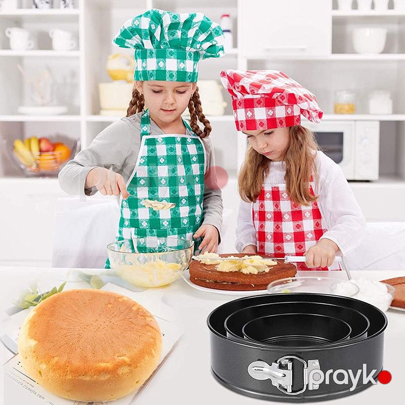 Yüksək Keyfiyyətli Paslanmayan Springform Üçlü Tava Dəsti Yapışmaz Dəyirmi Qısqaclı Xəmir-Kek Qabı — Qablar və mətbəx əşyaları, Bakı (2)