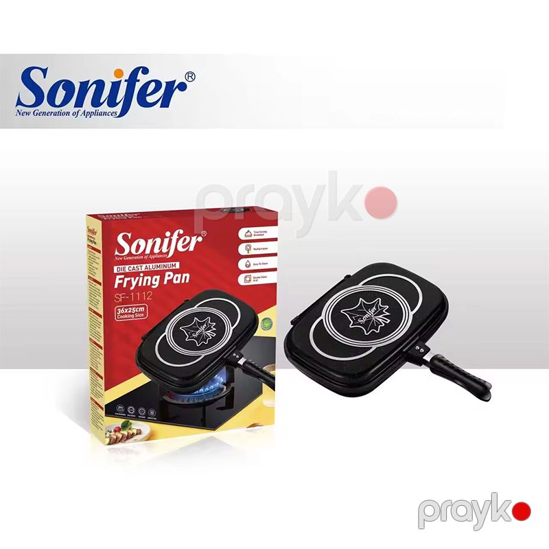 Sonifer SF-1112 Aliminium Tökmə Tava İki Tərəfli Yapışmaz Tava Çoxfunksiyalı Qızartma Tavası — Qablar və mətbəx əşyaları, Bakı (6)