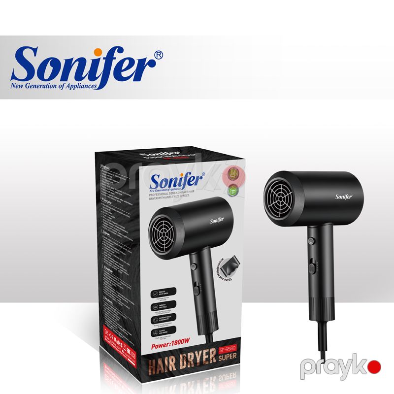 Sonifer SF-9580 - Fen, 1800w Güc, Yüksək Güclü Kiçik Elektrikli Səyahət Saç Qurutma Maşını — Fən, Bakı (6)