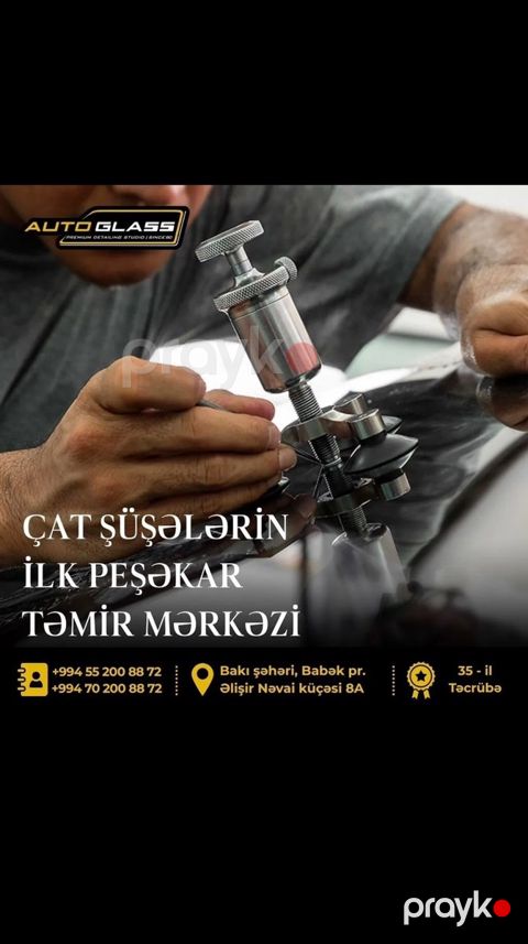 Çat şüşələrin təmiri — Bakı