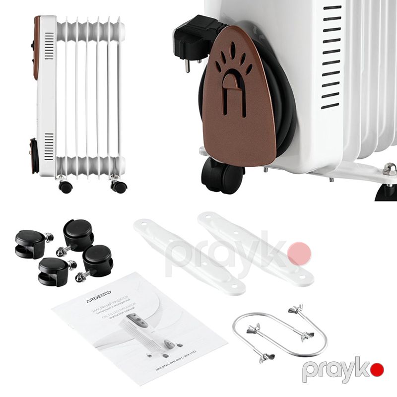 Ardesto OFH-11X1 Elektrikli Radiator Ağ Müasir Dizaynda Döşəmə Qızdırıcı 2500W 11 Pilləli Yüksək Güclü Yağ Qızdırıcısı — Isıtıcılar və isı ventilatorları, Bakı (5)