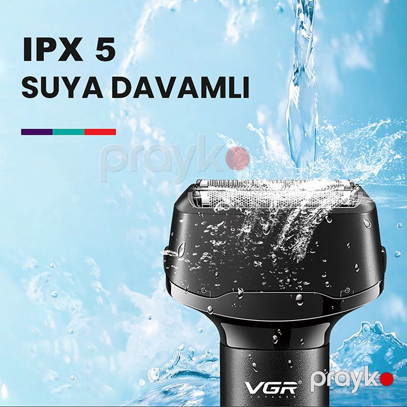 VGR V-371 Yüksək Keyfiyyətli Trimmer Suya Davamlı Ipx5 Elektrikli Akkumulyatorlu Üz Saqqal Təraş Maşını Kişilər üçün — Usturalar, trimmerler və epilyatorlar, Bakı (2)