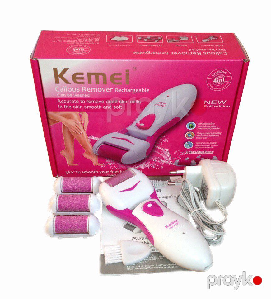 Kemei KM-2502X Elektrikli Ayaq Baxım Aləti Təkrar Doldurula Bilən Çəhrayı Ayaq Pedikür Kallus Təmizləyicisi Daban Təmizləyici — Usturalar, trimmerler və epilyatorlar, Bakı (6)