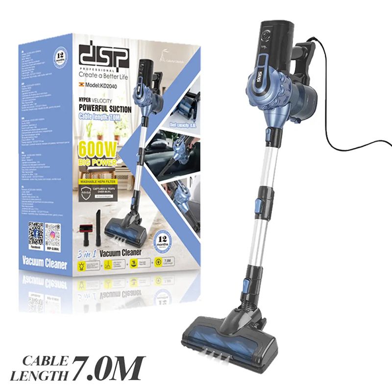 DSP 3-ü 1-də Professional kabelli tozsoran 600W LED işıqlandırma ilə ağıllı dizaynlı 18Kpa/7m Vacuum Cleaner — Ev texnikası, Bakı (4)