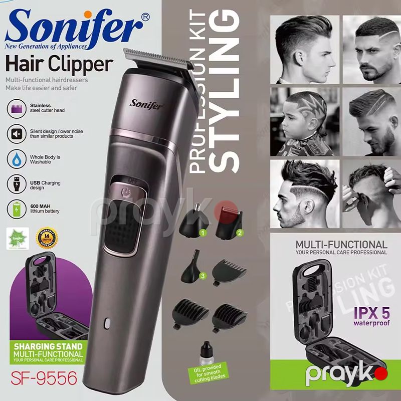 Sonifer SF-9556 Yüksək Keyfiyyətli Elektrikli Üzqırxan Saqqal Saç Trimmeri — Usturalar, trimmerler və epilyatorlar, Bakı (6)