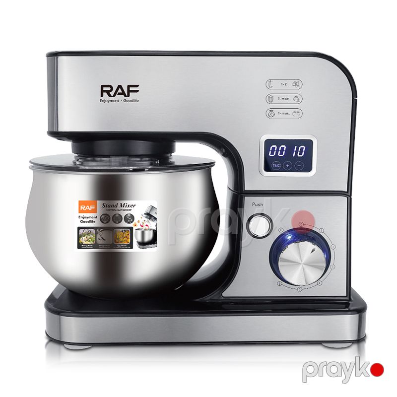 RAF 6 Sürətli Paslanmayan polad 5L Mikser 4-ü 1-də xəmir Qida qarışdırıcı Stend Rəqəmsal Displeyli Mikser R.6606 — Blenderlər, xırdalayanlar və mikserlər, Bakı (4)