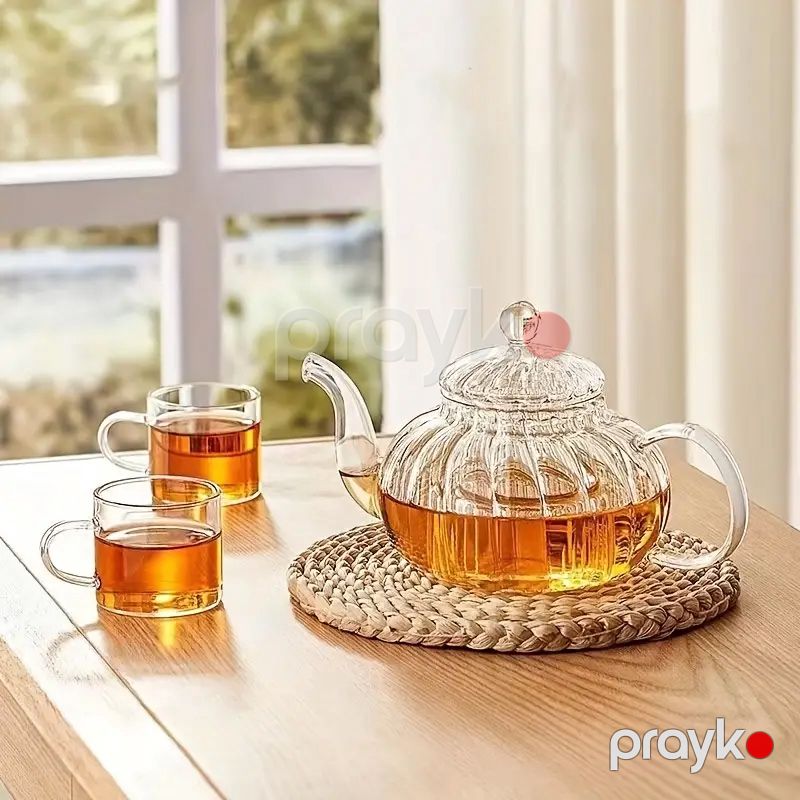 Şüşə Çaynik Çıxarıla Bilən Filtrli Dəm Çayniki 800 ML — Çaynikler və qəhvə qabları, Bakı (4)