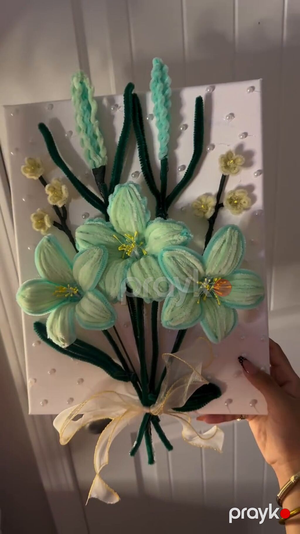 Əl işi 3D çiçək tablosu - Material: Yumşaq məxməri/chenille — Şəkillər, plakatlular və çərçivələr, Bakı (2)