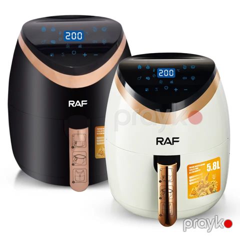 Funksional Sensorlu Ekran RAF R.5234 Hava Fritözü 1500W Güc 5.8L Tutumlu Air Fryer — Bakı
