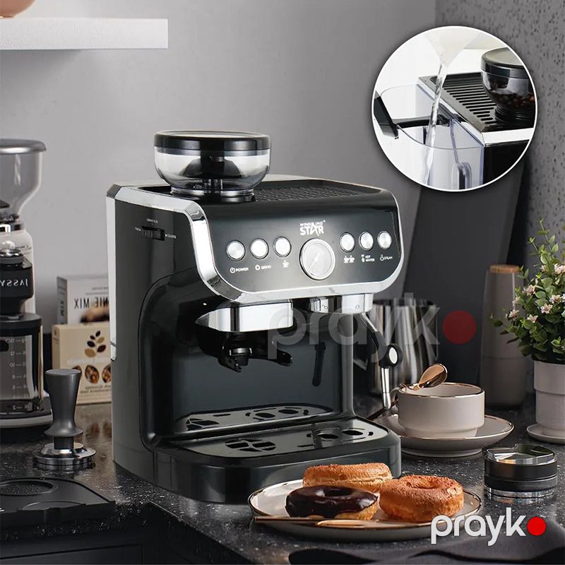 Wınnıng Star ST-9707 Çoxfunksiyalı Qəhvə Hazırlayan Elektrikli Yüksək Təzyiqli Espresso Maşını Kofe Üyüdücü İlə — Digər mətbəx texnikası, Bakı (5)