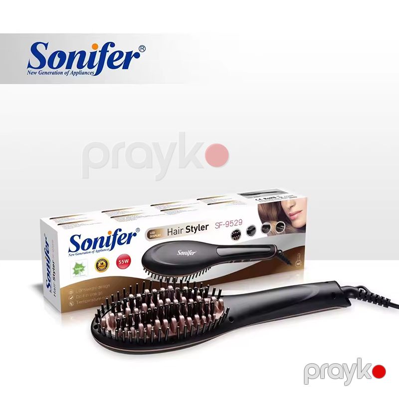 Sonifer SF-9529 Peşəkar Elektrikli Saç Düzləşdirici Fen Çoxfunksiyalı İsti Hava Feni 55W Gücündə 2-si 1 Arada İon Saç Qurutma Feni — Fən, Bakı (6)