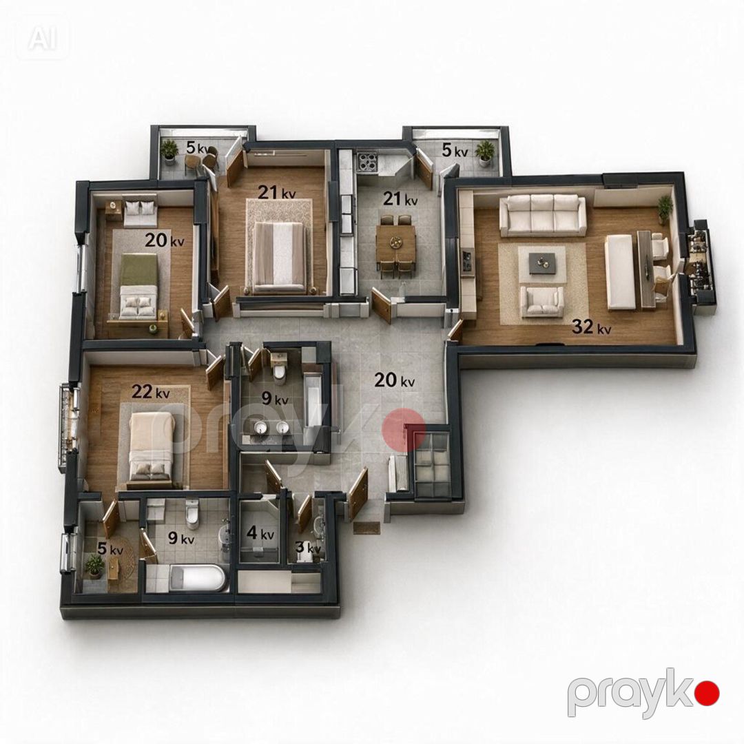 Satılır 4 otaqlı yeni tikili 195 m² — Mənzil, Bakı (2)