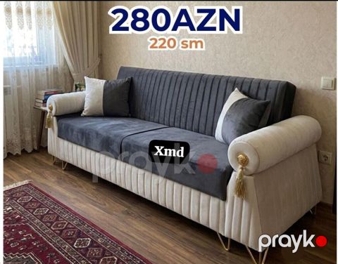 Mebel: 3 nəfərlik divan Ölçü: 220 sm Qiymət: 280 AZN Təsvir — Bakı