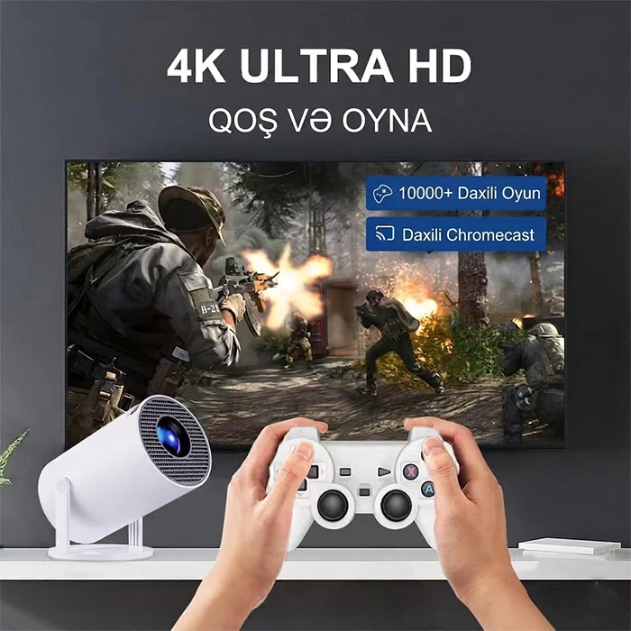 X10 Plus: 4K Smart Proyektor və Retro Oyun Konsolu — Sizin Şəxsi Kinoteatrınız və Oyun Arenanız 2-si 1-də — Elektronika, Bakı (5)