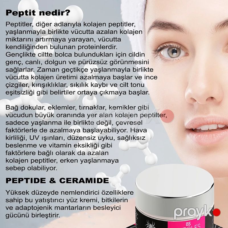 Bs Bubbles Cosmetic Hörümçək Toru Maskası Qırışlar Üçün Cavanlaşdırıcı Onarıcı Peptide Ceramide Örümcek Ağı Yüz Dartıcı Krem — Gözəllik və səhiyyə, Bakı (5)