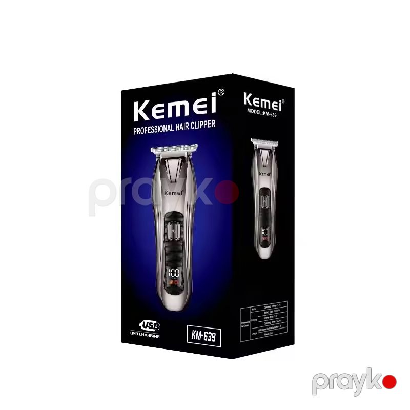 Kemei KM-639 Professional Saç Saqqal Təraş Maşını Led Displeyli Kişi Təraş Maşını Trimmer — Usturalar, trimmerler və epilyatorlar, Bakı (6)
