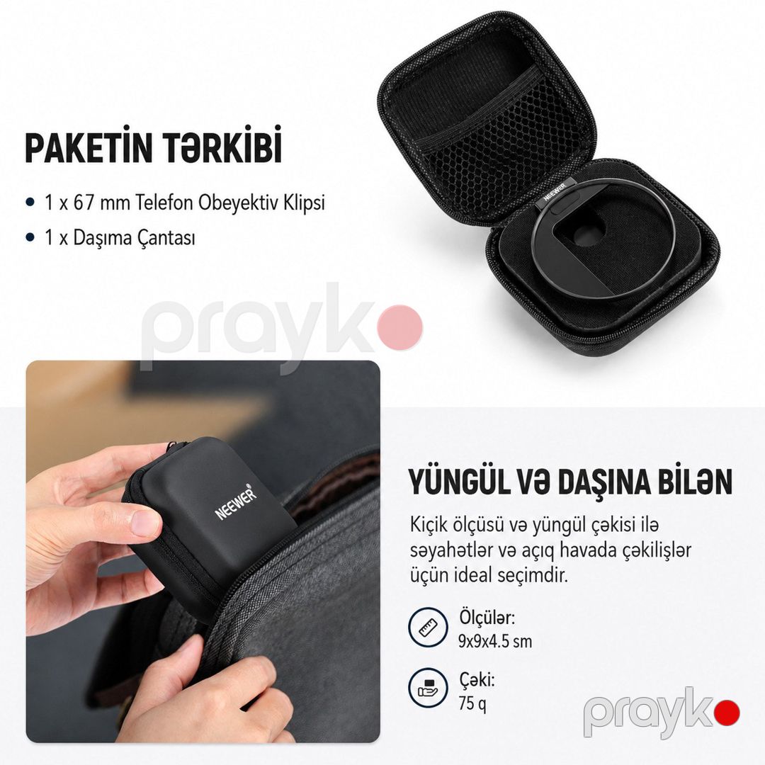 Neewer LA006 67mm telefon filteri adapteri — Smartfonlar, Bakı (7)