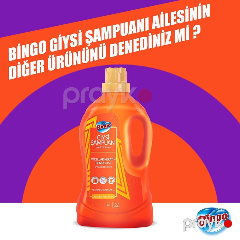 Bingo Arındırıcı&canlandırıcı Giysi Şampuanı Bıngo Gıysı Sampuanı 4LT Canladırıcı Etkı Bingo Giysi Şampuanı 1 Ədəd — Mallar, Bakı (2)
