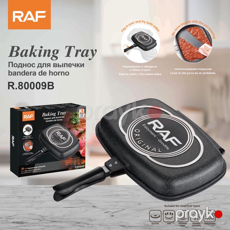 RAF R.80009B - İki Tərəfli Yapışmaz Qranit Tava Qızartma Tavası 36 sm, Qara Rəngli İki Tərəfli Yapışmaz Tava Metal/Qranit — Qablar və mətbəx əşyaları, Bakı (3)