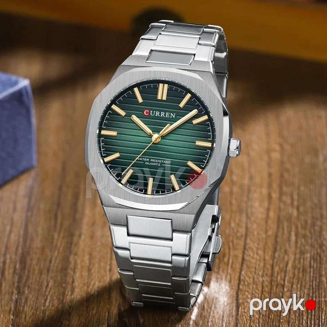 Qol saatı kişilər üçün Curren CN 8456 Silver/Green — Mallar, Bakı (3)
