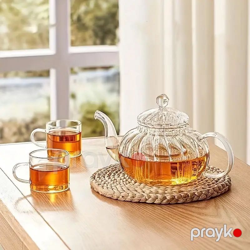 Şüşə Çaynik Çıxarıla Bilən Filtrli Dəm Çayniki 1000 ML — Çaynikler və qəhvə qabları, Bakı (6)