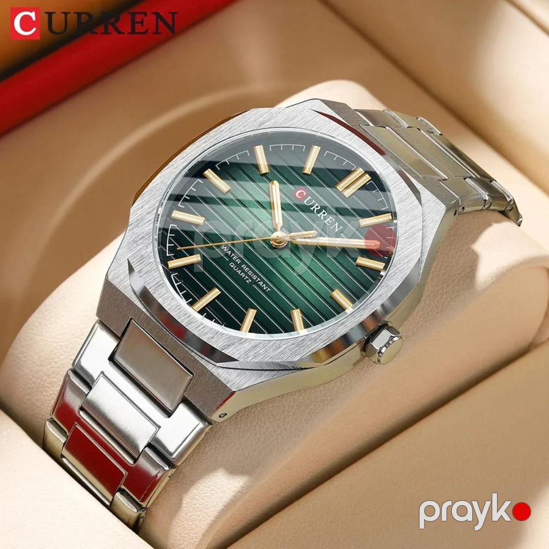Qol saatı kişilər üçün Curren CN 8456 Silver/Green — Mallar, Bakı (2)