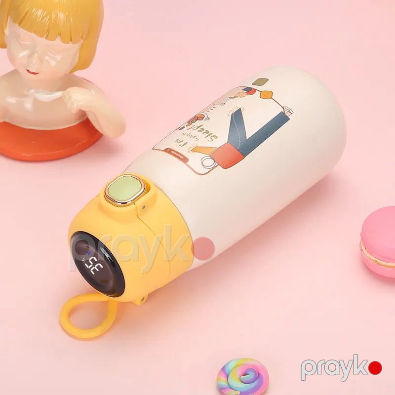 Sevimli Cizgi Film Karikaturalı Uşaq Termal Su Qabı Uşaqlar Üçün Ağıllı Paslanmayan Polad Termos Sızdırmaz Termos 420ml — Termos və termoş, Bakı (6)