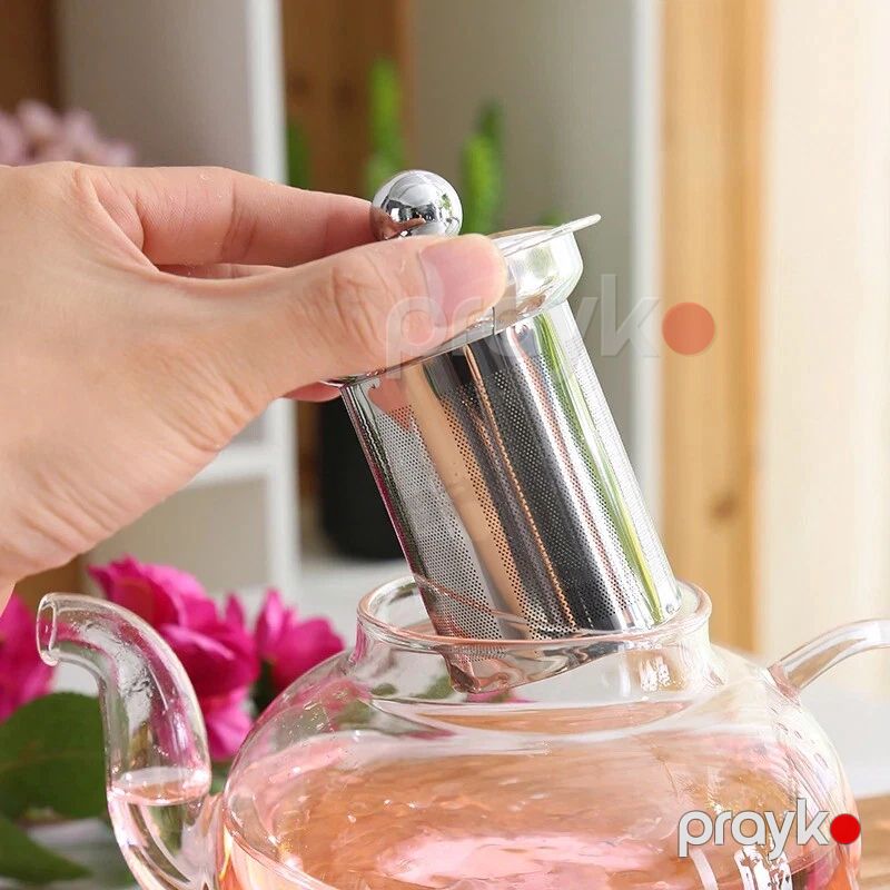 Paslanmayan Polad Süzgəcli Çaynik Şüşə Çaynik 600 ml — Çaynikler və qəhvə qabları, Bakı (5)
