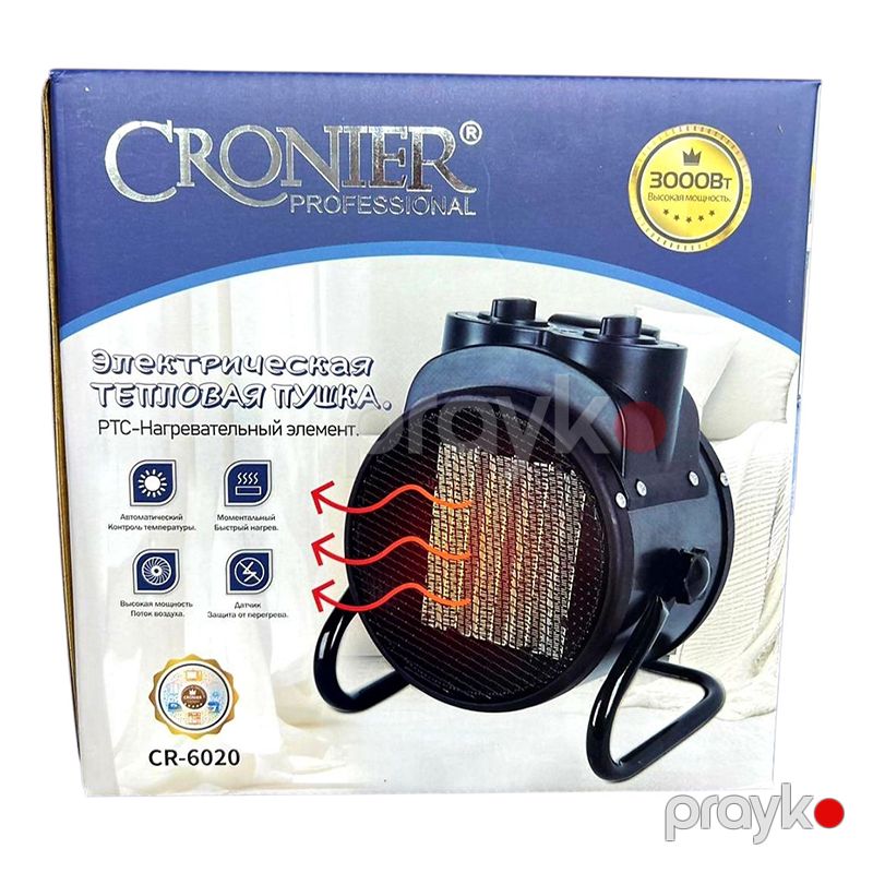 Cronier İsidici CR_6020BS Ventilyator Otaq qızdırıcısı 3000Wt Kiçik Ölçülü Keramika Qızdırıcı — Isıtıcılar və isı ventilatorları, Bakı (6)