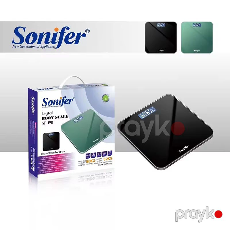 Sonifer SF-1911 LED Ekrana Sahib 180 kq-a Qədər Çəki Üçün Elektron Döşəmə Tərəzisi Ev Üçün Rəqəmsal Şüşə Məişət Tərəzisi — Tərəzi, Bakı (2)