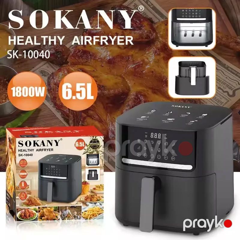 Qril Hava Fritözü 6,5L Sokany SK-10040 Elektrikli Rəqəmsal Sürətli Hava Fritöz Paslanmayan Polad Ağıllı Hava Fritöz — Digər mətbəx texnikası, Bakı (3)