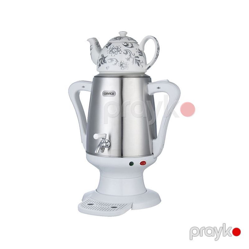 Orvıca Çay Hazırlayıcı Samovar Klassik Antik Paslanmayan Polad, Samovar Elektrikli 5L Çaynik Samovar Dəsti ORM-3303 — Ev texnikası, Bakı (4)